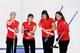 VANCOUVER, BC - FEBRUARY 23: (L-R) Nicole Joraanstad, Allison Pottinger, Natalie Nicholson and Debbie McCormick of the United States talk tactics during the women's curling round robin game between China and the United States on day 12 of the Vancouver 2