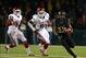 Nov 7, 2013; Waco, TX, USA; Baylor Bears running back Shock Linwood (32) runs with the ball against the Oklahoma Sooners defense at Floyd Casey Stadium. Baylor beat Oklahoma 41-12. Mandatory Credit: Tim Heitman-USA TODAY Sports