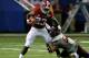 ATLANTA, GA - AUGUST 31: Altee Tenpenny #23 of the Alabama Crimson Tide against Jack Tyler #58 of the Virginia Tech Hokies at Georgia Dome on August 31, 2013 in Atlanta, Georgia. (Photo by Kevin C. Cox/Getty Images)