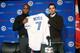 TORONTO, ON - JANUARY 17: Jose Reyes #7 of the Toronto Blue Jays is introduced at a press conference by general manager Alex Anthopoulos at Rogers Centre on January 17, 2013 in Toronto, Ontario. (Photo by Tom Szczerbowski/Getty Images)