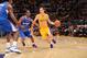 LOS ANGELES, CA - OCTOBER 29: Steve Nash #10 of the Los Angeles Lakers dribbles against Chris Paul #3 of the Los Angeles Clippers at Staples Center on October 29, 2013 in Los Angeles, California. NOTE TO USER: User expressly acknowledges and agrees that,