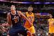ANAHEIM, CA - OCTOBER 25: Rudy Gobert #27 of the Utah Jazz attempts to box-out Jordan Hill #27 of the Los Angeles Lakers during a preseason game at the Honda Center in Anaheim, California on October 25, 2013. NOTE TO USER: User expressly acknowledges and