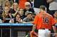Sep 11, 2013; Miami, FL, USA; Miami Marlins starting pitcher Jose Fernandez (16) receives a standing ovation during the fourth inning against the Atlanta Braves at Marlins Park. Mandatory Credit: Steve Mitchell-USA TODAY Sports