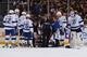 BOSTON, MA - NOVEMBER 11: Steven Stamkos #91 of the Tampa Bay Lightning lays on a stretcher after hitting his leg on the goal post during a play against the Boston Bruins at the TD Garden on November 11, 2013 in Boston, Massachusetts. (Photo by Brian Bab