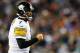 FOXBORO, MA - NOVEMBER 03: Ben Roethlisberger #7 of the Pittsburgh Steelers reacts after a touhdown catch in the second half against the New England Patriots at Gillette Stadium on November 3, 2013 in Foxboro, Massachusetts. (Photo by Jared Wickerham/Ge