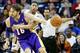 Nov 8, 2013; New Orleans, LA, USA; New Orleans Pelicans power forward Anthony Davis (23) knocks the ball away from Los Angeles Lakers center Pau Gasol (16) during the first half of a game at New Orleans Arena. Mandatory Credit: Derick E. Hingle-USA TODAY