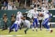 Sep 22, 2013; East Rutherford, NJ, USA; Buffalo Bills quarterback EJ Manuel (3) carries the ball during the fourth quarter against the New York Jets at MetLife Stadium. Mandatory Credit: Anthony Gruppuso-USA TODAY Sports
