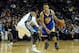 Nov 9, 2013; Memphis, TN, USA; Golden State Warriors point guard Stephen Curry (30) handles the ball against Memphis Grizzlies point guard Mike Conley (11) during the fourth quarter at FedExForum. The Grizzlies won 108-90. Mandatory Credit: Justin Ford-U