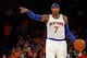 Oct 30, 2013; New York, NY, USA; New York Knicks small forward Carmelo Anthony (7) during the third quarter against the Milwaukee Bucks at Madison Square Garden. Knicks won 90-83. Mandatory Credit: Anthony Gruppuso-USA TODAY Sports