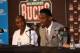 MILWAUKEE, WI - AUGUST 26: Milwaukee Bucks Head Coach Larry Drew and Bucks center Larry Sanders speak at a press conference announcing Sanders' multi-year contract extension on August 26, 2013 at the Pieper-Hillside Boys & Girls Club in Milwaukee, Wiscons