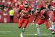 Sep 15, 2013; Kansas City, MO, USA; Kansas City Chiefs strong safety Eric Berry (29) runs for yardage after recovering a fumble from Dallas Cowboys running back Lance Dunbar (25) (not pictured) during the second half at Arrowhead Stadium. The Chiefs won 1