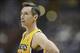 Oct 25, 2013; Anaheim, CA, USA; Los Angeles Lakers guard Steve Nash (10) during a break in play against the Utah Jazz during the second quarter at Honda Center. Mandatory Credit: Kelvin Kuo-USA TODAY Sports