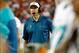 Nov 11, 2013; Tampa, FL, USA; Miami Dolphins head coach Joe Philbin against the Tampa Bay Buccaneers during the second half at Raymond James Stadium. Tampa Bay Buccaneers defeated the Miami Dolphins 22-19. Mandatory Credit: Kim Klement-USA TODAY Sports