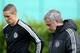 COBHAM, ENGLAND - OCTOBER 21: Chelsea manager Jose Mourinho chats with Fernando Torres during a Chelsea training session ahead of their UEFA Champions League Group E match against Schalke on October 21, 2013 in Cobham, England, (Photo by Charlie Crowhurst