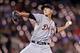 Sep 23, 2013; Minneapolis, MN, USA; Detroit Tigers pitcher Drew Smyly (33) delivers a pitch during the seventh inning against the Minnesota Twins at Target Field. The Twins defeated the Tigers 4-3. Mandatory Credit: Brace Hemmelgarn-USA TODAY Sports