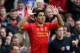 LIVERPOOL, ENGLAND - NOVEMBER 09: Luis Suarez of Liverpool celebrates scoring the third goal during the Barclays Premier League match between Liverpool and Fulham at Anfield on November 9, 2013 in Liverpool, England. (Photo by Alex Livesey/Getty Images)