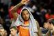 Oct 17, 2013; Baltimore, MD, USA; New York Knicks forward Carmelo Anthony (7) waves to the crowd after the game against the Washington Wizards at Baltimore Arena. Mandatory Credit: Evan Habeeb-USA TODAY Sports