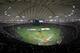 TOKYO, JAPAN - MARCH 28: Players line up for national anthem during MLB match between Seattle Mariners and Oakland Athletics at Tokyo Dome on March 28, 2012 in Tokyo, Japan. (Photo by Koji Watanabe/Getty Images)