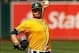 Sep 2, 2013; Oakland, CA, USA; Oakland Athletics pitcher Brett Anderson prepares to deliver a pitch against the Texas Rangers in the seventh inning at O.co Coliseum. The Athletics defeated the Rangers 4-2. Mandatory Credit: Cary Edmondson-USA TODAY Sports