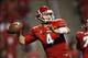 Sep 20, 2013; Fresno, CA, USA; Fresno State Bulldogs quarterback Derek Carr (4) prepares to throw a pass against the Boise State Broncos in the third quarter at Bulldog Stadium. The Bulldogs defeated the Broncos 41-40. Mandatory Credit: Cary Edmondson-USA