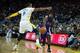 Nov 2, 2013; Oakland, CA, USA; Sacramento Kings small forward John Salmons (5) passes the ball against Golden State Warriors shooting guard Andre Iguodala (9) during the first quarter at Oracle Arena. Mandatory Credit: Kelley L Cox-USA TODAY Sports