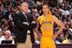 LOS ANGELES, CA - OCTOBER 6: Mike D'Antoni, Head Coach, and Steve Nash #10 of the Los Angeles Lakers stand on the sideline during a game against the Denver Nuggets at STAPLES Center on October 10, 2013 at in Los Angeles, California. NOTE TO USER: User ex