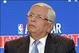 Sep 25, 2013; New York, NY, USA; NBA cCommissioner David Stern looks on during a press conference to announce the 2015 NBA All-Star weekend in New York City at Industria Superstudio. The skill competition will be held at the Barclays Center and the All-St