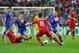 GENEVA, SWITZERLAND - JUNE 10: Alen Halilovic and Arijan Ademi of Croatia fights for the ball with Joao Moutinho of Portugal during the international friendly match between Portugal and Croatia on June 10, 2013 in Geneva, Switzerland. (Photo by Harold C