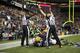 SEATTLE, WA - SEPTEMBER 24: Wide receiver Golden Tate #81 of the Seattle Seahawks makes a catch in the end zone to defeat the Green Bay Packers on a controversial call by the officials at CenturyLink Field on September 24, 2012 in Seattle, Washington. (