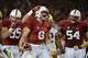 November 7, 2013; Stanford, CA, USA; Stanford Cardinal quarterback Kevin Hogan (8) celebrates after scoring a touchdown against the Oregon Ducks during the second quarter at Stanford Stadium. Mandatory Credit: Kyle Terada-USA TODAY Sports