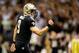 NEW ORLEANS, LA - NOVEMBER 10: Quarterback Drew Brees #9 of the New Orleans Saints celebrates a second quarter touchdown against the Dallas Cowboys during a game at the Mercedes-Benz Superdome on November 10, 2013 in New Orleans, Louisiana. (Photo by Ro