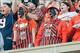 Nov 10, 2012; Champaign, IL, USA; Illinois Fighting Illini fans cheer during the second quarter of the game against the Minnesota Golden Gophers at Memorial Stadium. Mandatory Credit: Bradley Leeb-USA TODAY Sports