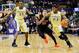 Nov 10, 2013; Seattle, WA, USA; Washington Huskies guard C.J. Wilcox (23) dribbles around Seattle Redhawks guard Jarell Flora (35) towards the basket during the 1st half at Alaska Airlines Arena. Mandatory Credit: Steven Bisig-USA TODAY Sports