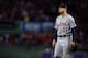 BOSTON, MA - OCTOBER 19: Max Scherzer #37 of the Detroit Tigers walks to the dugout after being relieved in the seventh inning against the Boston Red Sox during Game Six of the American League Championship Series at Fenway Park on October 19, 2013 in Bos