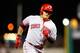 PITTSBURGH, PA - OCTOBER 01: Shin-Soo Choo #17 of the Cincinnati Reds rounds the bases after hitting his eighth inning home run during the National League Wild Card game against the Pittsburgh Pirates at PNC Park on October 1, 2013 in Pittsburgh, Pennsyl