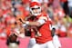 Oct 27, 2013; Kansas City, MO, USA; Kansas City Chiefs quarterback Alex Smith (11) throws a pass during the second half of the game against the Cleveland Browns at Arrowhead Stadium. The Chiefs won 23-17. Mandatory Credit: Denny Medley-USA TODAY Sports