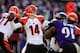 BALTIMORE, MD - NOVEMBER 10: Quarterback Andy Dalton #14 of the Cincinnati Bengals throws a pass against the Baltimore Ravens at M&T Bank Stadium on November 10, 2013 in Baltimore, Maryland. (Photo by Rob Carr/Getty Images)