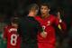 BELFAST, NORTHERN IRELAND - SEPTEMBER 06: Cristiano Ronaldo of Portugal argues with referee Danny Makkelie and receives a yellow card during the FIFA 2014 World Cup Qualifying Group F match between Northern Ireland and Portugal at Windsor Park on Septemb