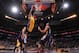 LOS ANGELES, CA - NOVEMBER 12: Jordan Hill #27 of the Los Angeles Lakers dunks against Eric Gordon #10 of the New Orleans Pelicans at Staples Center on November 12, 2013 in Los Angeles, California. NOTE TO USER: User expressly acknowledges and agrees that