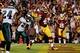 Sep 9, 2013; Landover, MD, USA; Washington Redskins running back Alfred Morris (46) scores a touchdown against the Philadelphia Eagles in the third quarter at FedEx Field. The Eagles won 33-27. Mandatory Credit: Geoff Burke-USA TODAY Sports