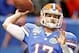 Jan 2, 2013; New Orleans, LA, USA; Florida Gators quarterback Skyler Mornhinweg (17) throws before the Sugar Bowl against the Louisville Cardinals at the Mercedes-Benz Superdome. Louisville defeated Florida 33-23. Mandatory Credit: Derick E. Hingle-USA T