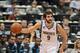 Nov 13, 2013; Minneapolis, MN, USA; Minnesota Timberwolves point guard Ricky Rubio (9) dribbles in the third quarter against the Cleveland Cavaliers at Target Center. The Minnesota Timberwolves win 124-95. Mandatory Credit: Brad Rempel-USA TODAY Sports