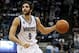 Oct 30, 2013; Minneapolis, MN, USA; Minnesota Timberwolves guard Ricky Rubio (9) dribbles during the third quarter against the Orlando Magic at Target Center. The Timberwolves defeated the Magic 120-115 in overtime. Mandatory Credit: Brace Hemmelgarn-USA