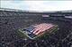 Nov 10, 2013; East Rutherford, NJ, USA; General view of a United States flag on the field during the playing of the national anthem before the NFL game between the Oakland Raiders and the New York Giants at MetLife Stadium. Mandatory Credit: Kirby Lee-USA