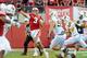 LINCOLN, NE - AUGUST 31: Quarterback Taylor Martinez #3 of the Nebraska Cornhuskers throws over the Wyoming Cowboys during their game at Memorial Stadium on August 31, 2013 in Lincoln, Nebraska. (Photo by Eric Francis/Getty Images)