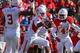 Oct 26, 2013; Piscataway, NJ, USA; Houston Cougars defensive back Turon Walker (5) celebrates his interception during the second half of their game against the Rutgers Scarlet Knights at High Point Solutions Stadium. Houston defeated Rutgers 49-14. Manda