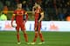 BRUSSELS, BELGIUM - NOVEMBER 14: (L-R) Toby Alderweireld and Jan Vertonghen of Belgium look dejected after the international friendly match between Belgium and Colombia at King Badouin stadium on November 14, 2013 in Brussels, Belgium. The match between B
