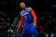 ATLANTA, GA - NOVEMBER 13: Carmelo Anthony #7 of the New York Knicks reacts between free throws against the Atlanta Hawks at Philips Arena on November 13, 2013 in Atlanta, Georgia. NOTE TO USER: User expressly acknowledges and agrees that, by downloadin