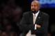 NEW YORK, NY - NOVEMBER 10: New York Knicks head coach Mike Woodson looks on during the first half against the San Antonio Spurs at Madison Square Garden on November 10, 2013 in New York City. The Spurs defeat the Knicks 120-89. NOTE TO USER: User expres