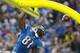 DETROIT, MI - OCTOBER 20: Wide receiver Calvin Johnson #81 of the Detroit Lions celebrates after catching a touchdown pass during the second half against the Cincinnati Bengals at Ford Field on October 20, 2013 in Detroit, Michigan. The Bengals defeated t
